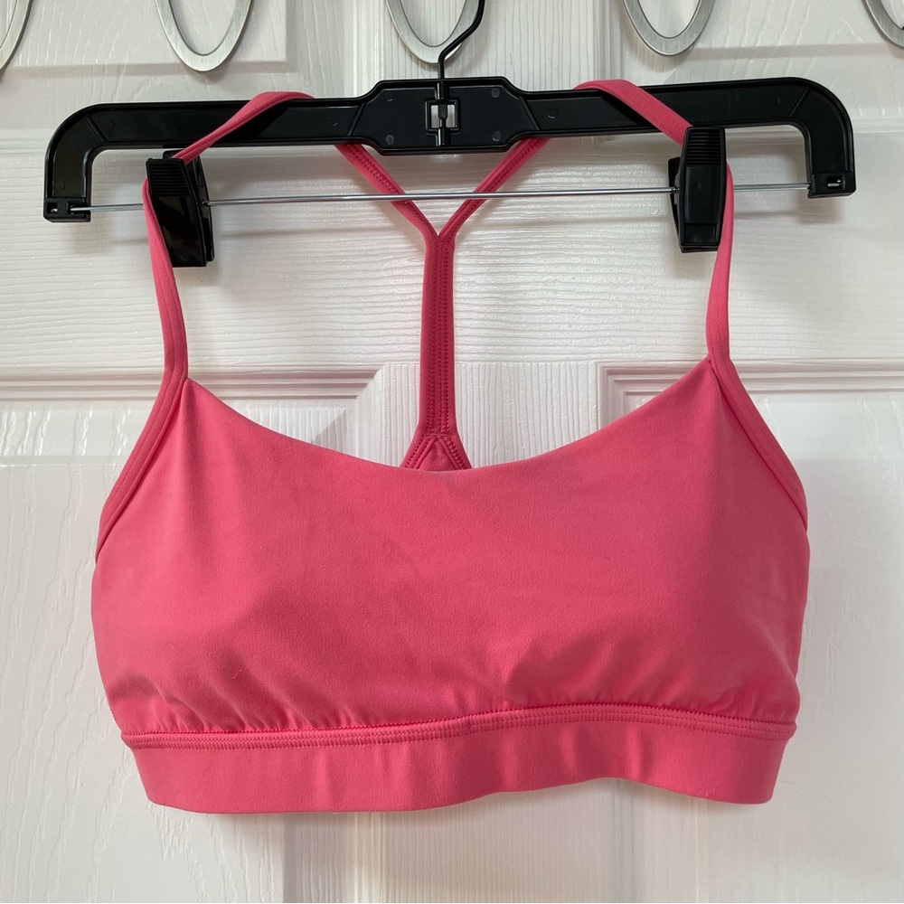 Lululemon Flow Y Bra Nulu, Size 8, Guava Pink